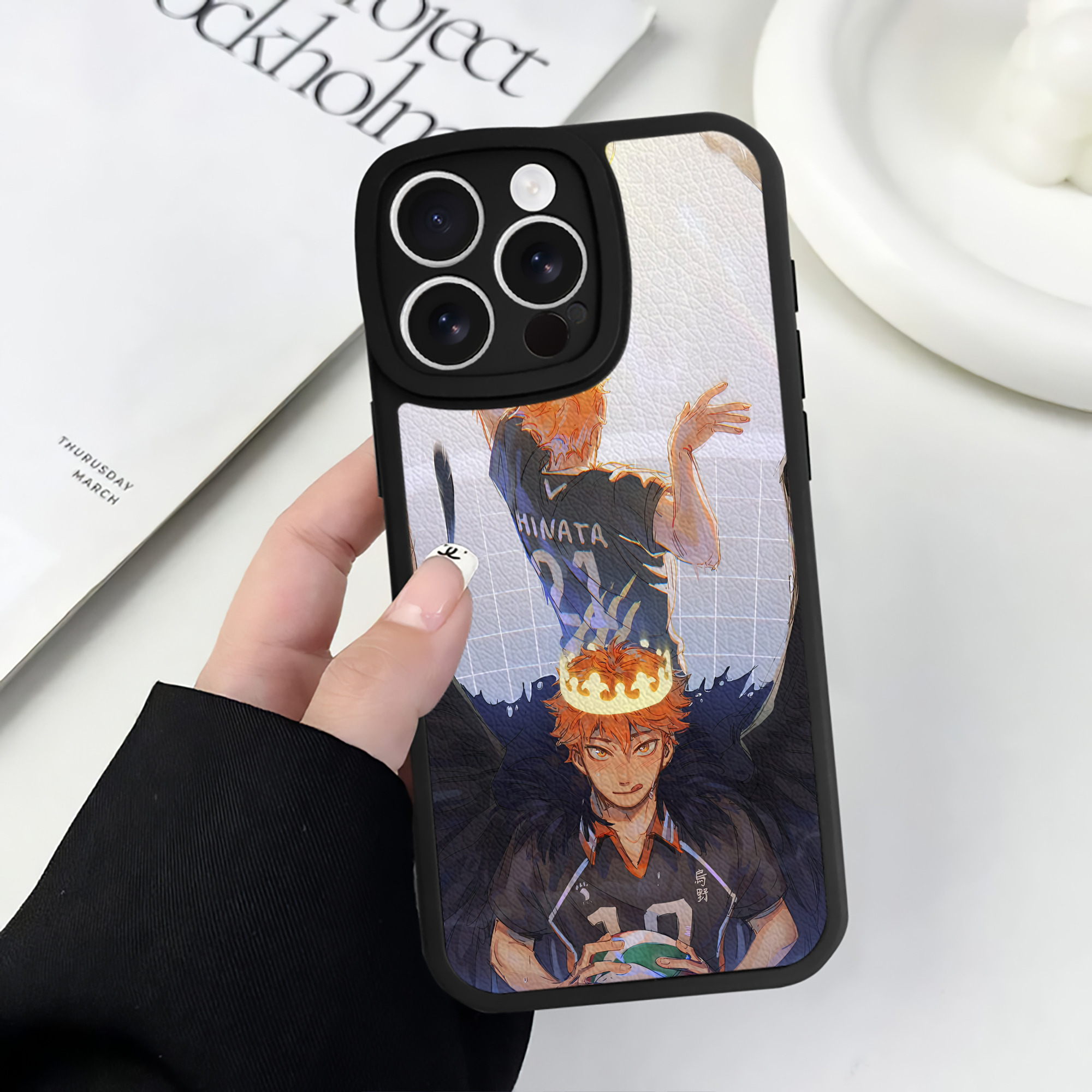 （画像用） ハイキュー!! Haikyu!! 【iPhone 16シリーズ対応】シリコンスマホケース（レザー調） 材質：シリコン